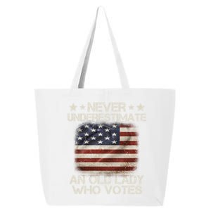 Never Underestimate An Old Lady Who Votes Usa Flag 25L Jumbo Tote