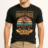 Never Underestimate An Old Guy On A Bicycle Cycling Cooling Performance Crew T-Shirt