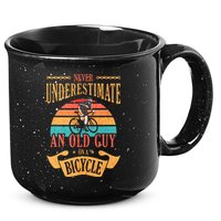 Never Underestimate An Old Guy On A Bicycle Cycling 15oz Campfire Ceramic Mug