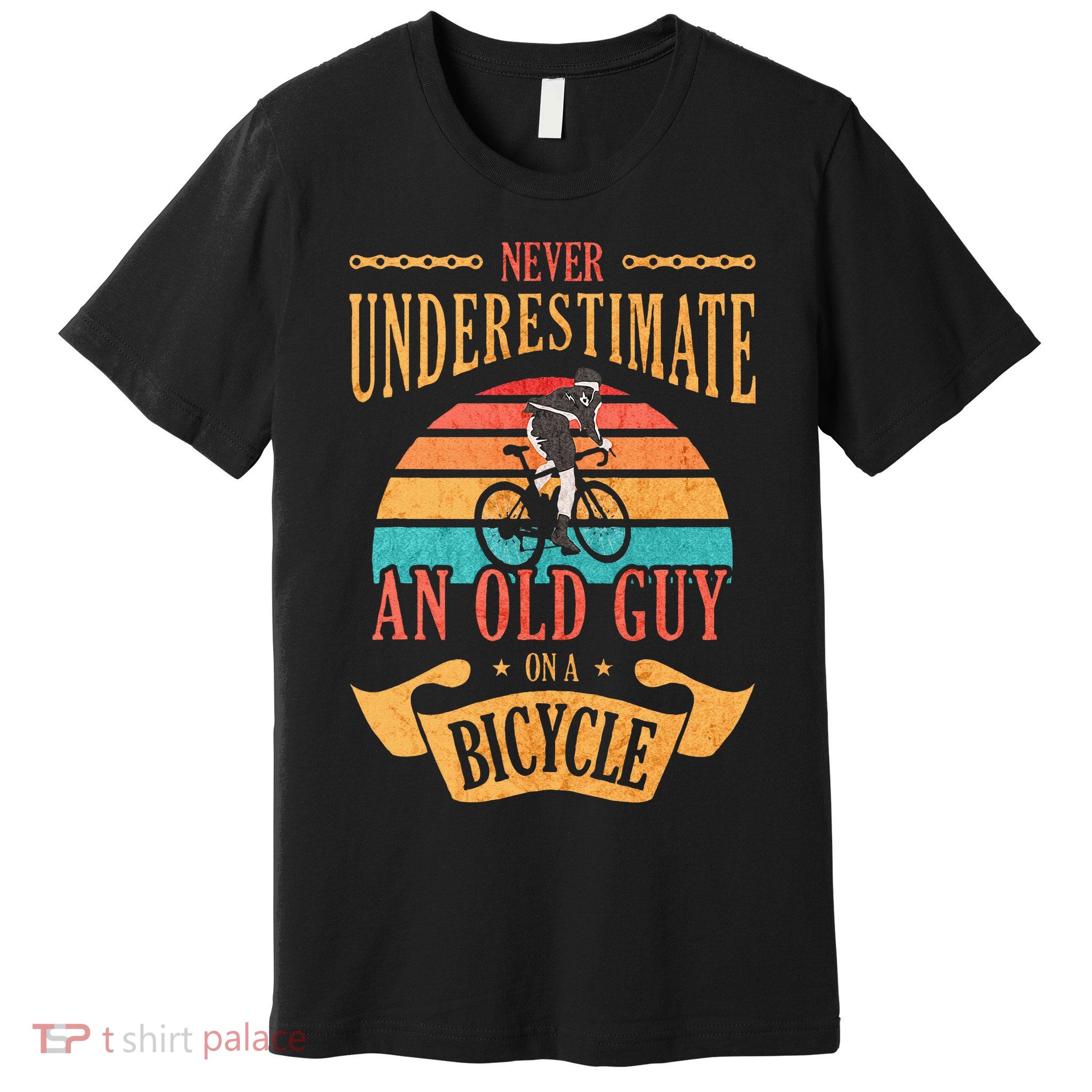 Never Underestimate An Old Guy On A Bicycle Cycling Premium T-Shirt
