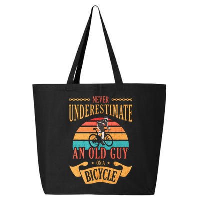 Never Underestimate An Old Guy On A Bicycle Cycling 25L Jumbo Tote