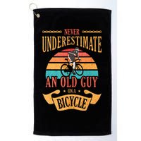 Never Underestimate An Old Guy On A Bicycle Cycling Golf Towel