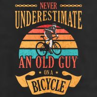 Never Underestimate An Old Guy On A Bicycle Cycling Golf Towel