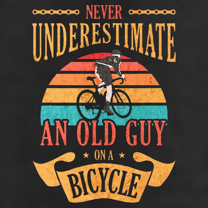 Never Underestimate An Old Guy On A Bicycle Cycling Golf Towel