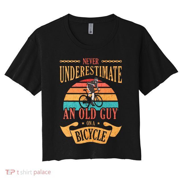 Never Underestimate An Old Guy On A Bicycle Cycling Crop Top