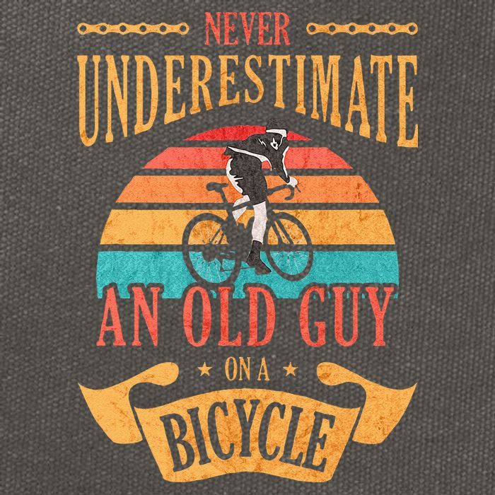Never Underestimate An Old Guy On A Bicycle Cycling Cotton Canvas Backpack