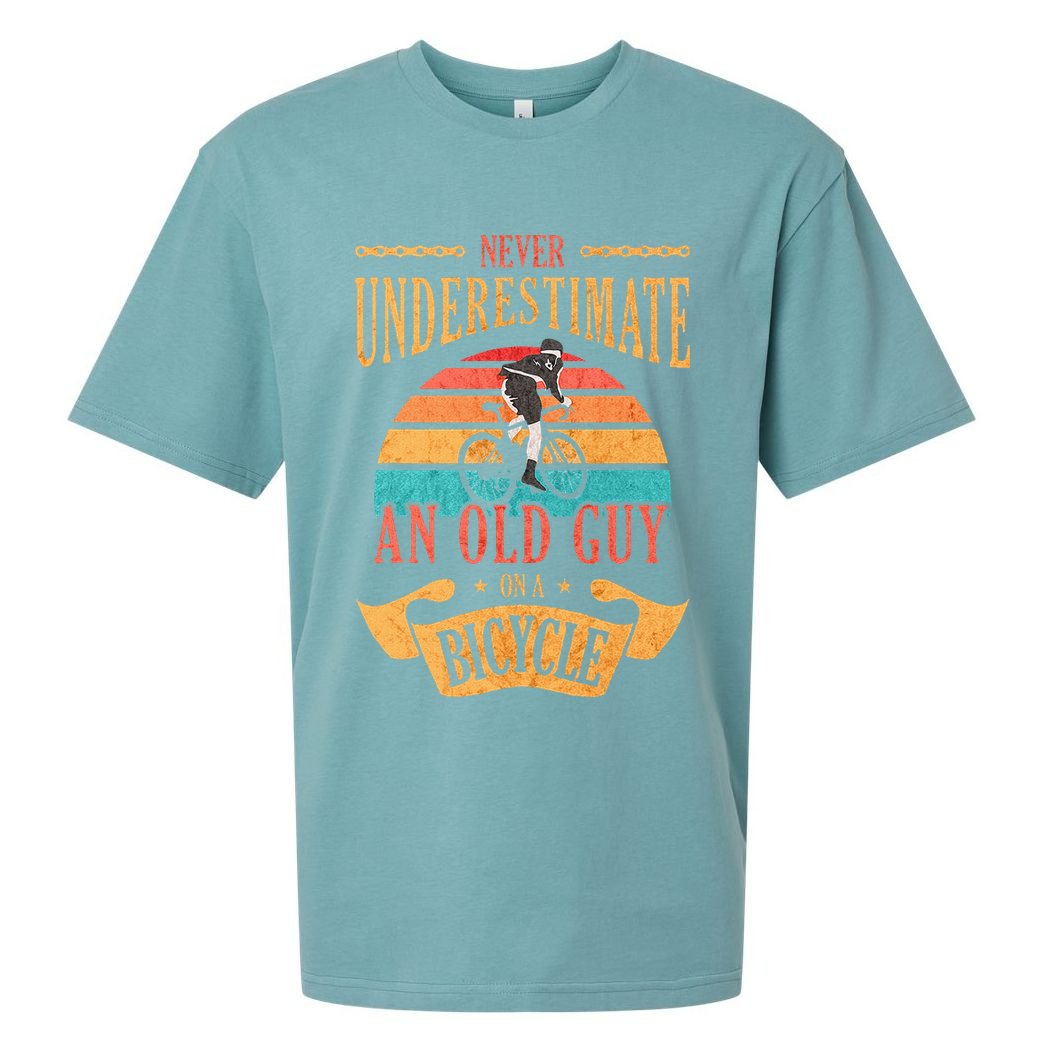 Never Underestimate An Old Guy On A Bicycle Cycling Sueded Cloud Jersey T-Shirt