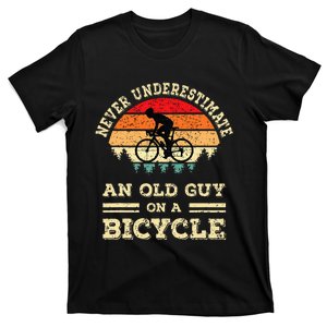 Never Underestimate An Old Guy On A Bicycle Funny Cycling T-Shirt