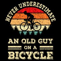 Never Underestimate An Old Guy On A Bicycle Funny Cycling 16 in Basic Backpack