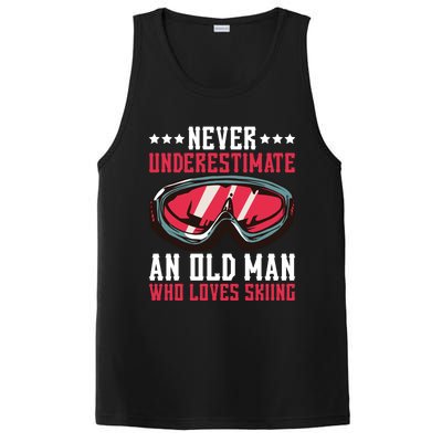 Never Underestimate An Old Who Loves Skiing Gift PosiCharge Competitor Tank