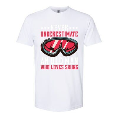 Never Underestimate An Old Who Loves Skiing Gift Softstyle CVC T-Shirt