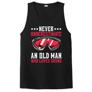 Never Underestimate An Old Who Loves Skiing Gift PosiCharge Competitor Tank