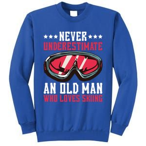 Never Underestimate An Old Who Loves Skiing Gift Sweatshirt