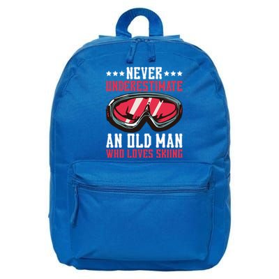 Never Underestimate An Old Who Loves Skiing Gift 16 in Basic Backpack