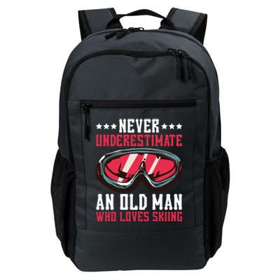 Never Underestimate An Old Who Loves Skiing Gift Daily Commute Backpack