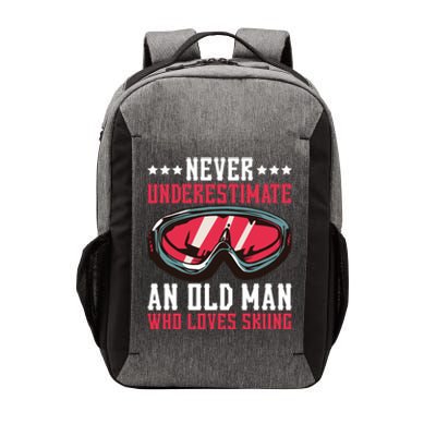 Never Underestimate An Old Who Loves Skiing Gift Vector Backpack