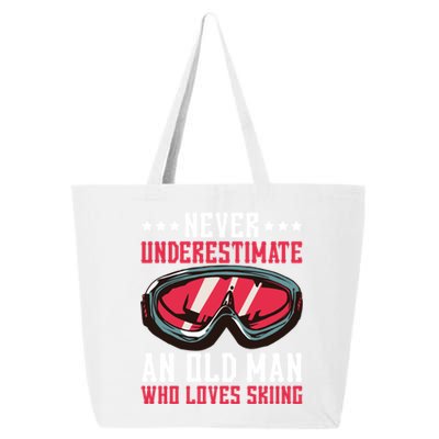 Never Underestimate An Old Who Loves Skiing Gift 25L Jumbo Tote