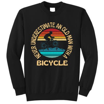 Never Underestimate An Old Man With A Bicycle Cycling Sweatshirt