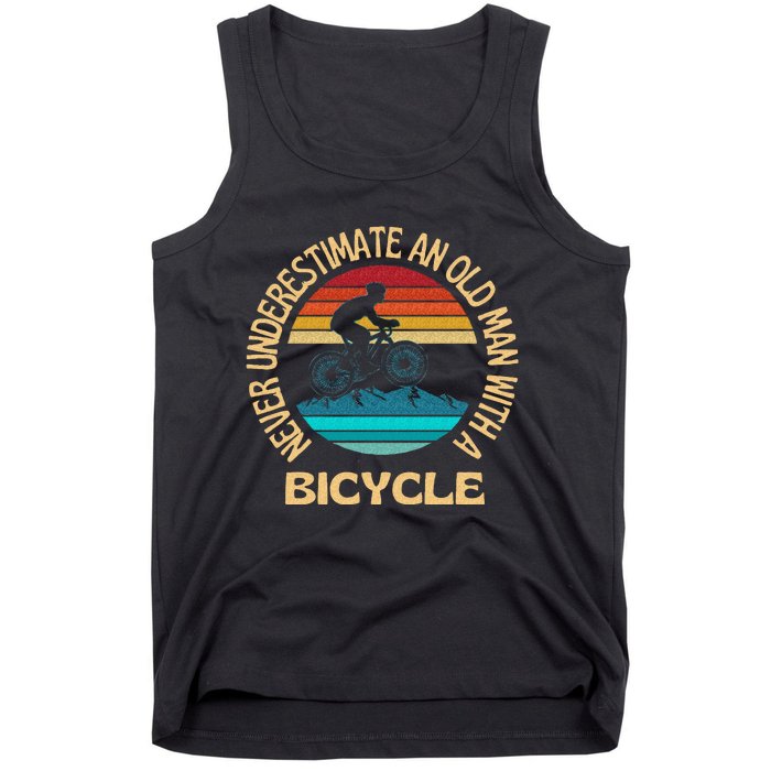 Never Underestimate An Old Man With A Bicycle Cycling Tank Top