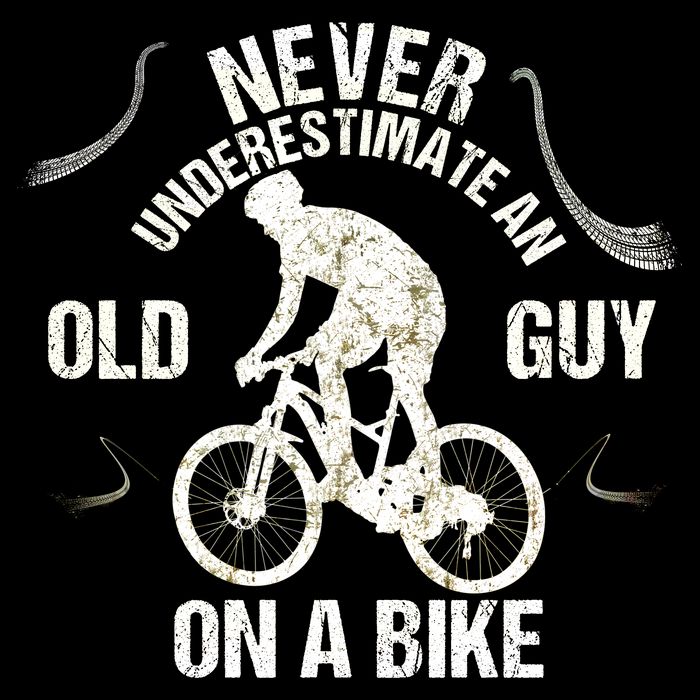 Never Underestimate An Old Guy On A Bike Cooling Performance Crew T-Shirt