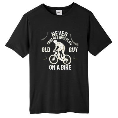 Never Underestimate An Old Guy On A Bike Tall Fusion ChromaSoft Performance T-Shirt