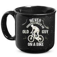 Never Underestimate An Old Guy On A Bike 15oz Campfire Ceramic Mug