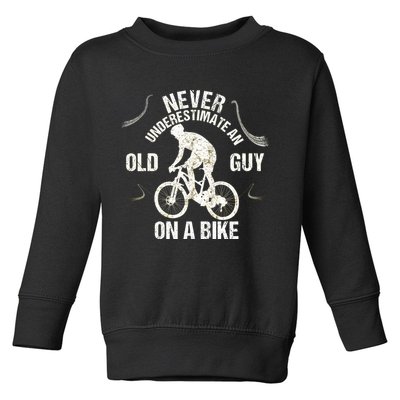 Never Underestimate An Old Guy On A Bike Toddler Sweatshirt