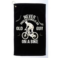 Never Underestimate An Old Guy On A Bike Golf Towel