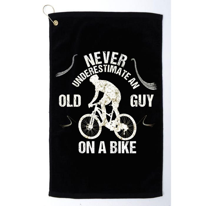 Never Underestimate An Old Guy On A Bike Golf Towel