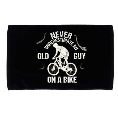 Never Underestimate An Old Guy On A Bike Microfiber Hand Towel