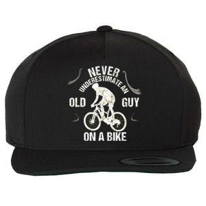 Never Underestimate An Old Guy On A Bike Wool Snapback Cap