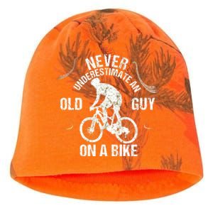 Never Underestimate An Old Guy On A Bike Kati - Camo Knit Beanie