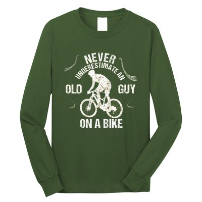 Never Underestimate An Old Guy On A Bike Long Sleeve Shirt