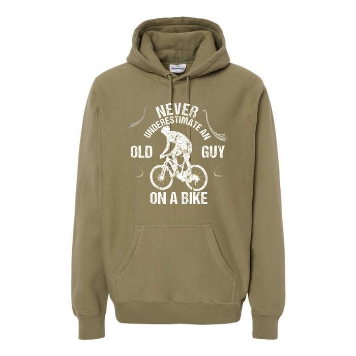 Never Underestimate An Old Guy On A Bike Premium Hoodie