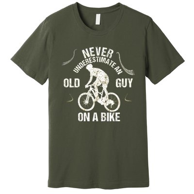 Never Underestimate An Old Guy On A Bike Premium T-Shirt