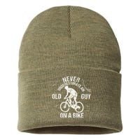 Never Underestimate An Old Guy On A Bike Sustainable Knit Beanie