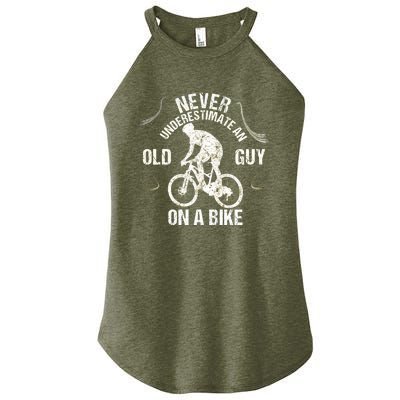 Never Underestimate An Old Guy On A Bike Women's Perfect Tri Rocker Tank