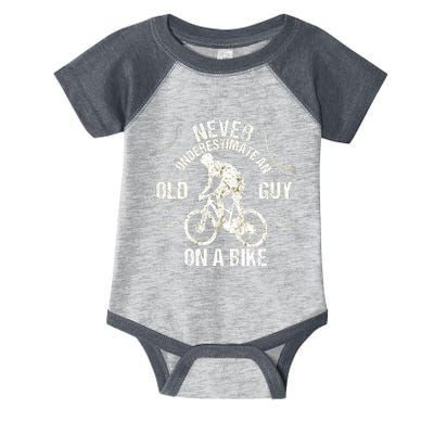 Never Underestimate An Old Guy On A Bike Infant Baby Jersey Bodysuit