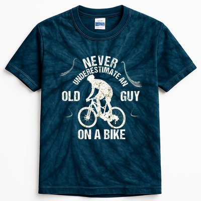 Never Underestimate An Old Guy On A Bike Kids Tie-Dye T-Shirt