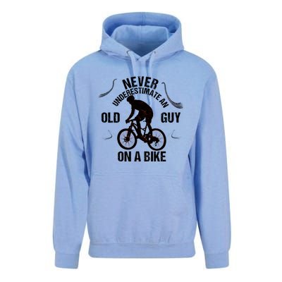 Never Underestimate An Old Guy On A Bike Unisex Surf Hoodie