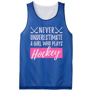 Never Underestimate A Who Plays Ice Hockey Hockey Cool Gift Mesh Reversible Basketball Jersey Tank