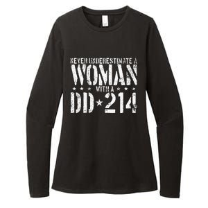 Never Underestimate A Woman With A Dd214 Alumni Womens CVC Long Sleeve Shirt