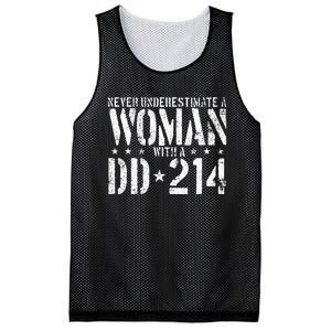 Never Underestimate A Woman With A Dd214 Alumni Mesh Reversible Basketball Jersey Tank