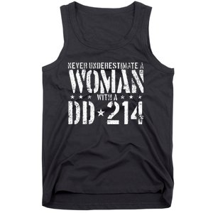 Never Underestimate A Woman With A Dd214 Alumni Tank Top