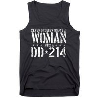 Never Underestimate A Woman With A Dd214 Alumni Tank Top