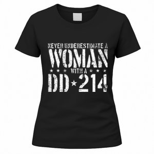 Never Underestimate A Woman With A Dd214 Alumni Women's T-Shirt