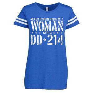 Never Underestimate A Woman With A Dd214 Alumni Enza Ladies Jersey Football T-Shirt