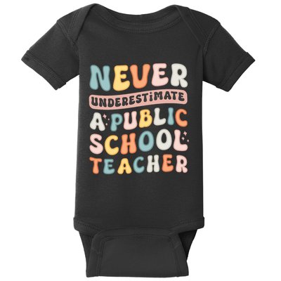 Never Underestimate A Public School Teacher Baby Bodysuit
