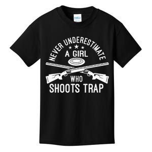 Never Underestimate A Girl Who Shoots Trap Trap Shooting Kids T-Shirt