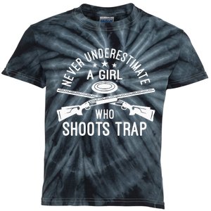 Never Underestimate A Girl Who Shoots Trap Trap Shooting Kids Tie-Dye T-Shirt